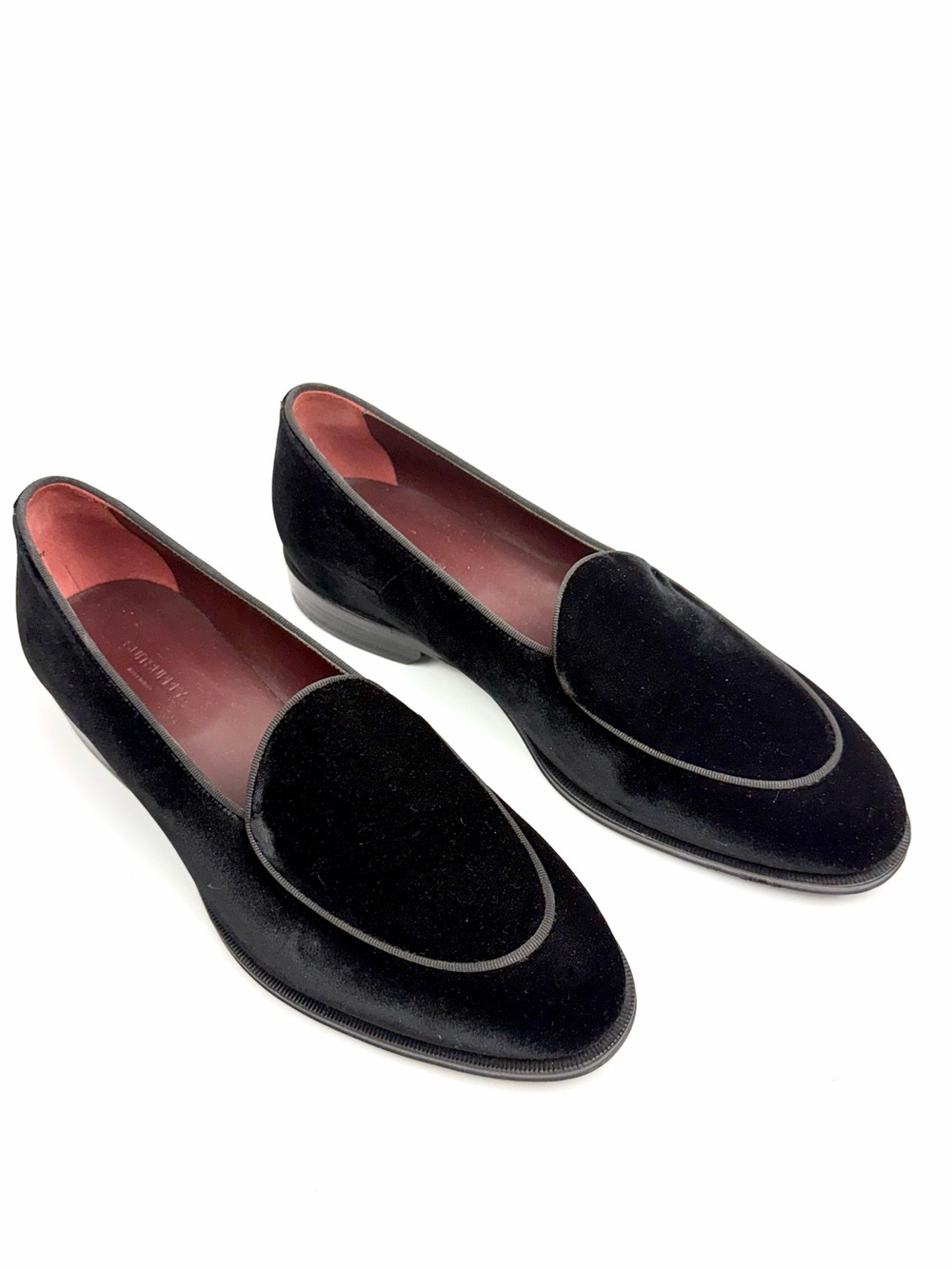 New SUITSUPPLY Black Tuxedo Slip-On Cotton Velvet Slipper EU 41 US 8